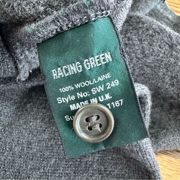 Racing Green British Wool Cardigan Sweater Gray Women’s Size 2 XS - Picture 7 of 8